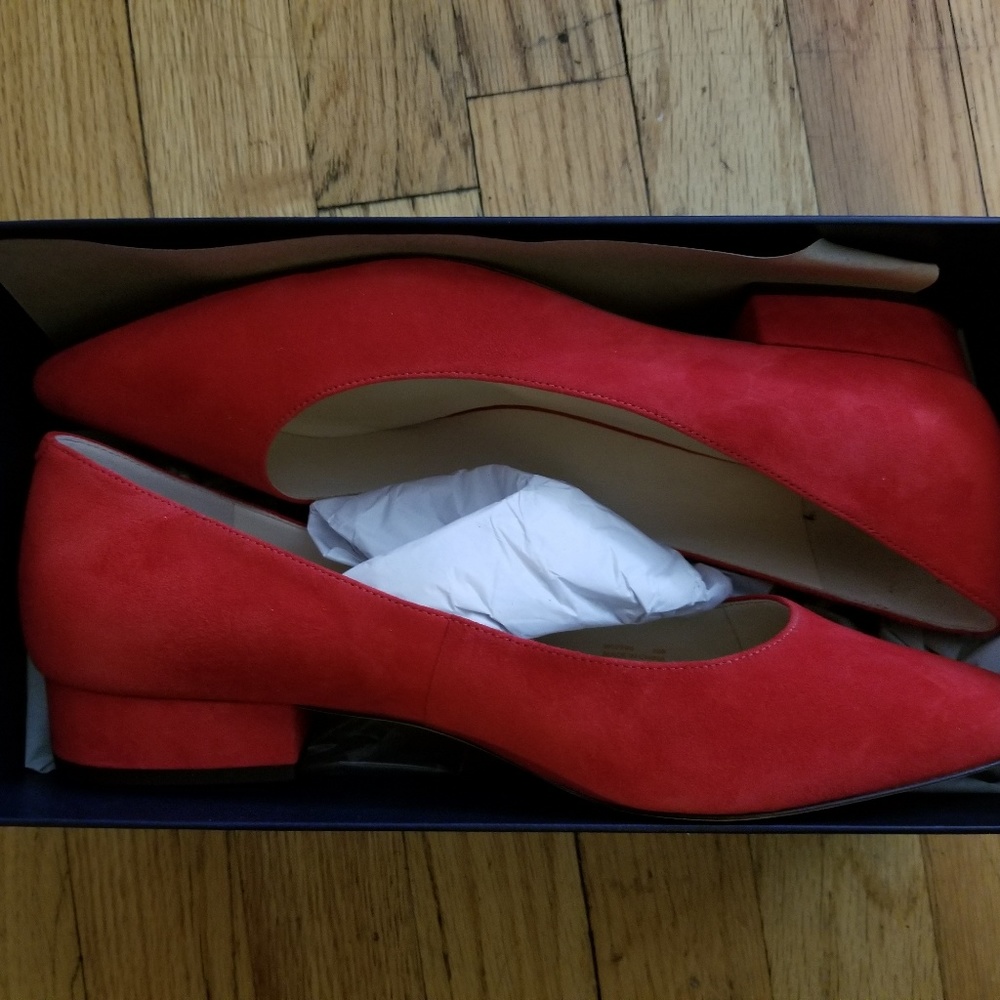 Cole Haan Red Block Heel Pumps